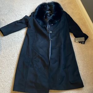 Black coat with fur